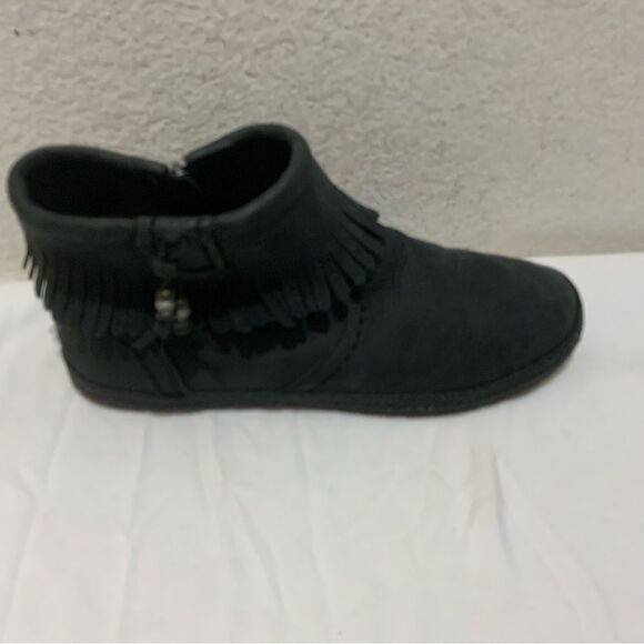 UGG Tiana Fringe Ankle Booties Leather Side Zip Casual 1005454 Womens 8 - Picture 2 of 13
